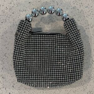 Rhinestone Silver Crystal Party Bag